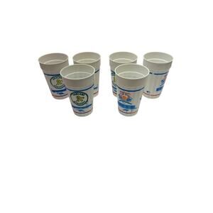 Vintage Oakland A's Coliseum stadium cups.  Circa early 1990's Lot Of 7
